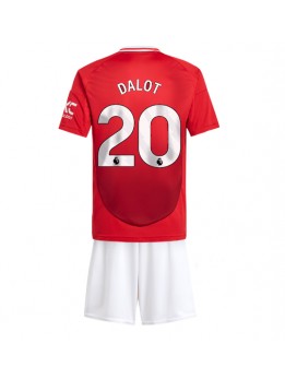 Manchester United Diogo Dalot #20 Dječji Domaci Dres kompleti 2024-25 Kratak Rukavima (+ kratke hlače)